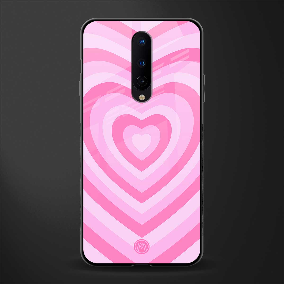y2k pink hearts aesthetic glass case for oneplus 8 image