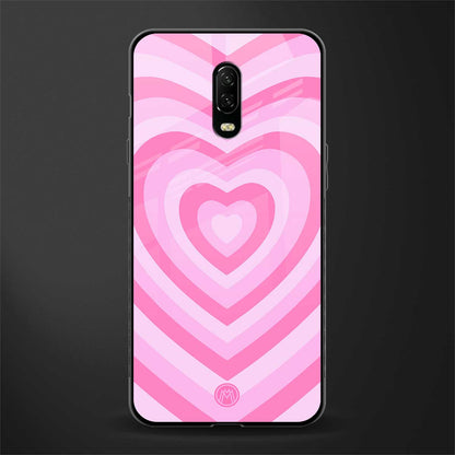 y2k pink hearts aesthetic glass case for oneplus 6t image