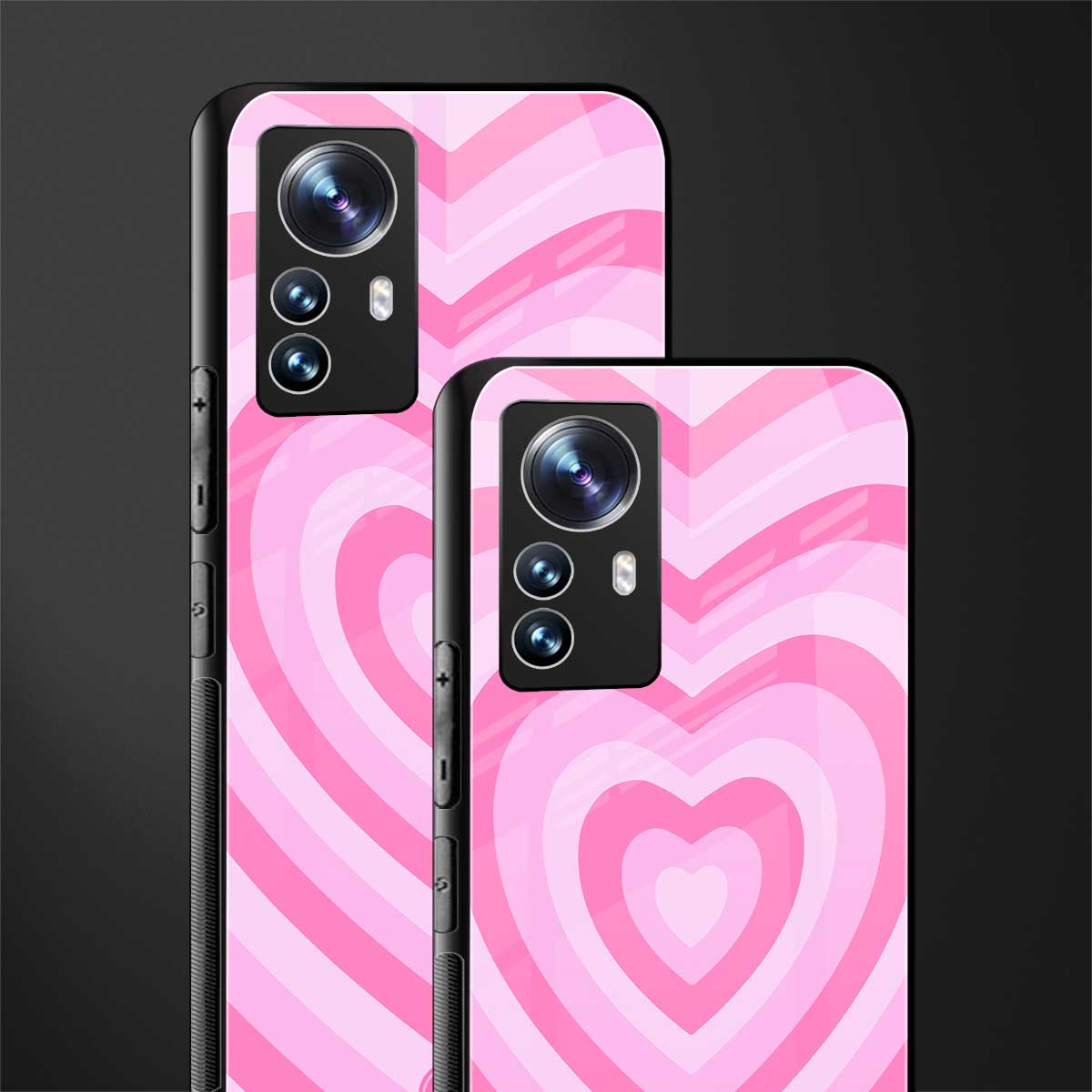 y2k pink hearts aesthetic back phone cover | glass case for xiaomi 12 pro