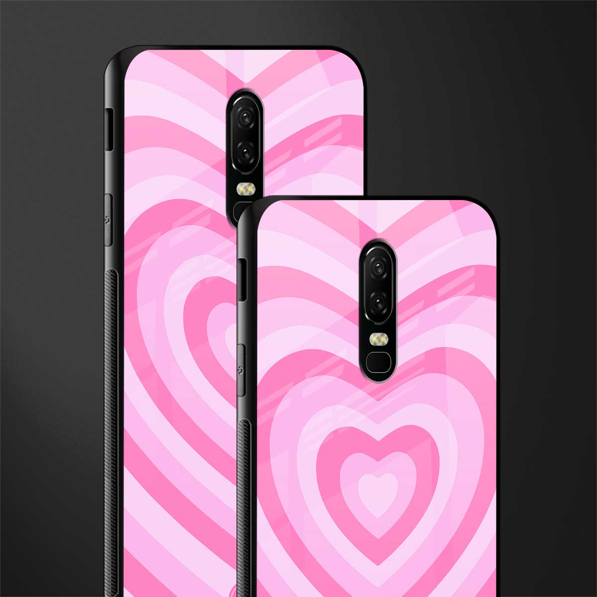 y2k pink hearts aesthetic glass case for oneplus 6 image-2