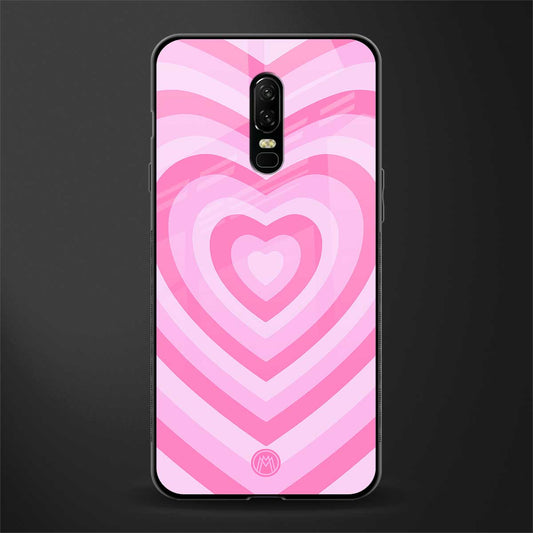 y2k pink hearts aesthetic glass case for oneplus 6 image