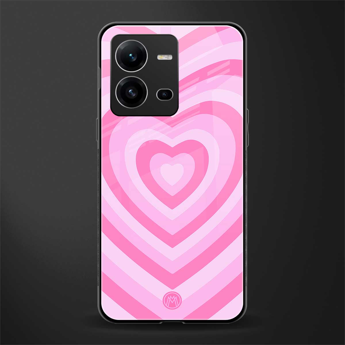 y2k pink hearts aesthetic back phone cover | glass case for vivo v25-5g