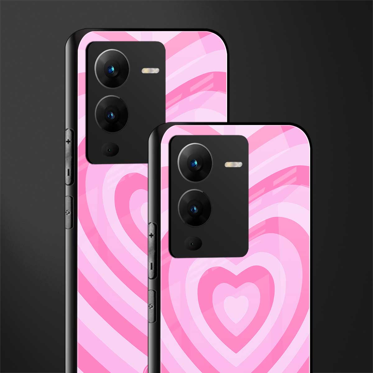 y2k pink hearts aesthetic back phone cover | glass case for vivo v25 pro 5g