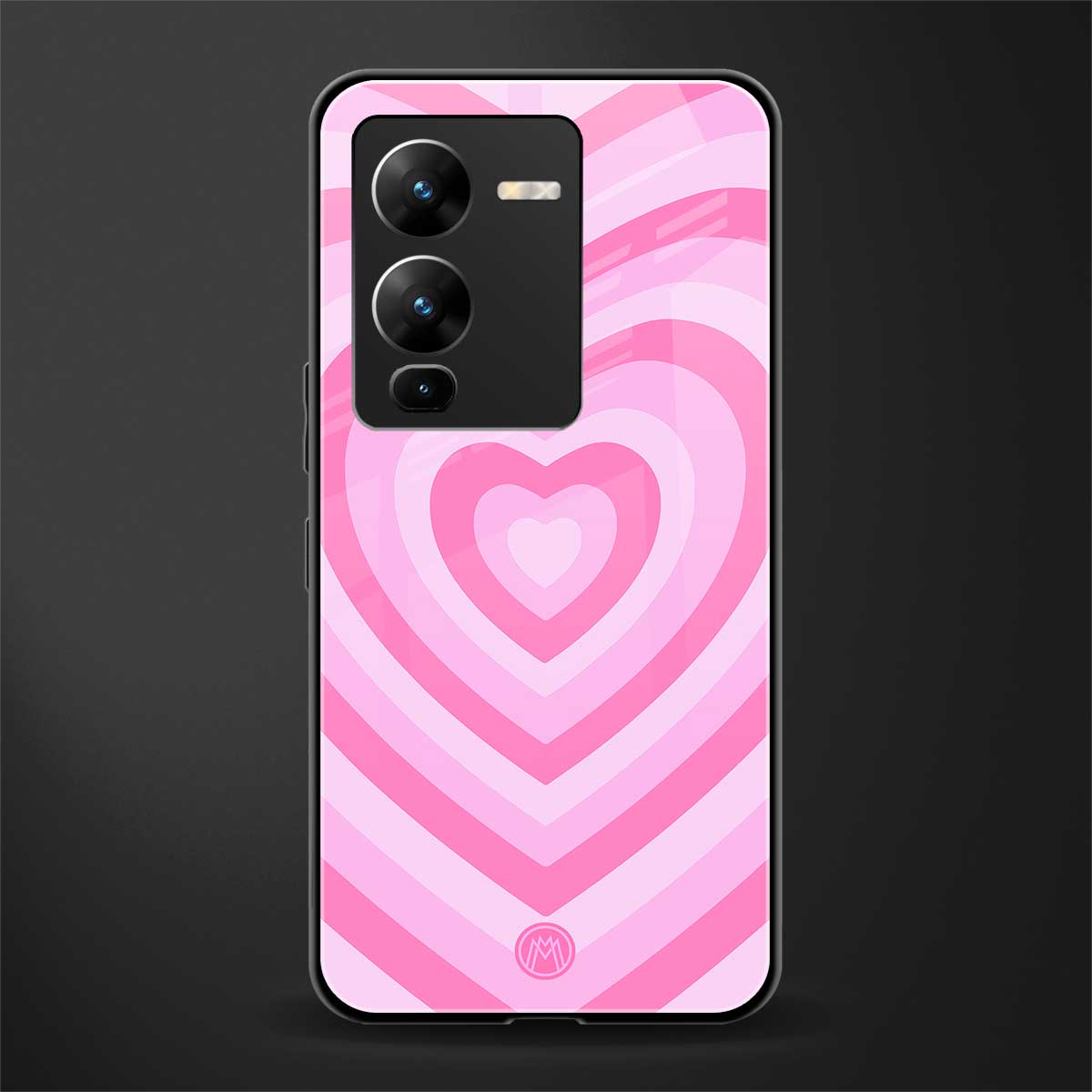 y2k pink hearts aesthetic back phone cover | glass case for vivo v25 pro 5g