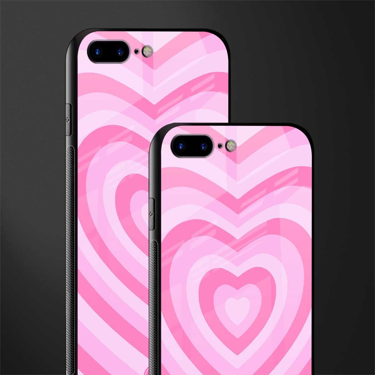 y2k pink hearts aesthetic glass case for iphone 7 plus image-2