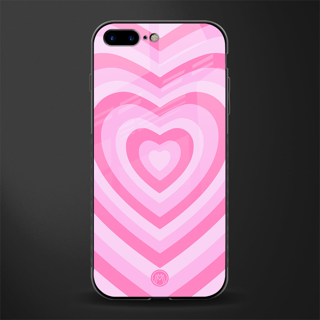 y2k pink hearts aesthetic glass case for iphone 8 plus image
