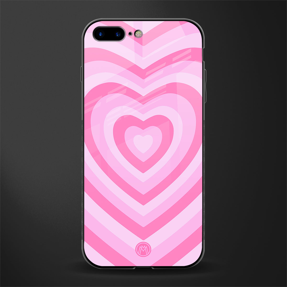 y2k pink hearts aesthetic glass case for iphone 8 plus image