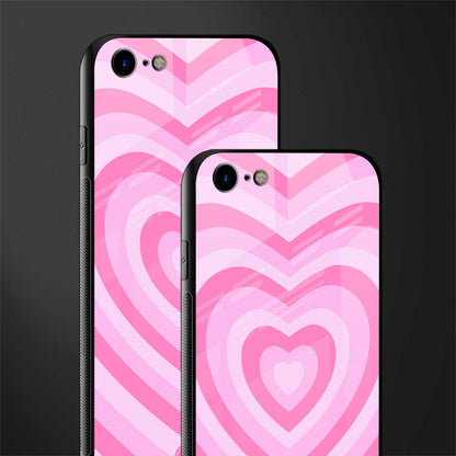 y2k pink hearts aesthetic glass case for iphone 7 image-2