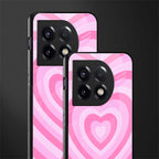 y2k pink hearts aesthetic back phone cover | glass case for oneplus 11