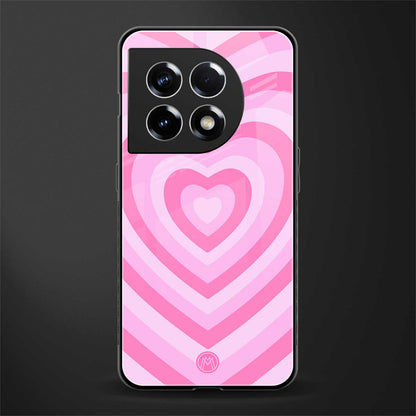 y2k pink hearts aesthetic back phone cover | glass case for oneplus 11