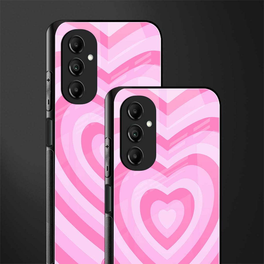 y2k pink hearts aesthetic back phone cover | glass case for samsung galaxy a14 5g