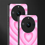 y2k pink hearts aesthetic back phone cover | glass case for realme 11 pro 5g
