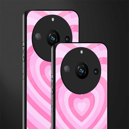 y2k pink hearts aesthetic back phone cover | glass case for realme 11 pro 5g