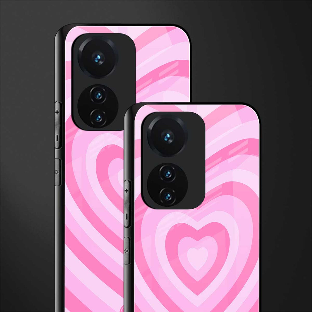 y2k pink hearts aesthetic back phone cover | glass case for vivo t1 44w 4g