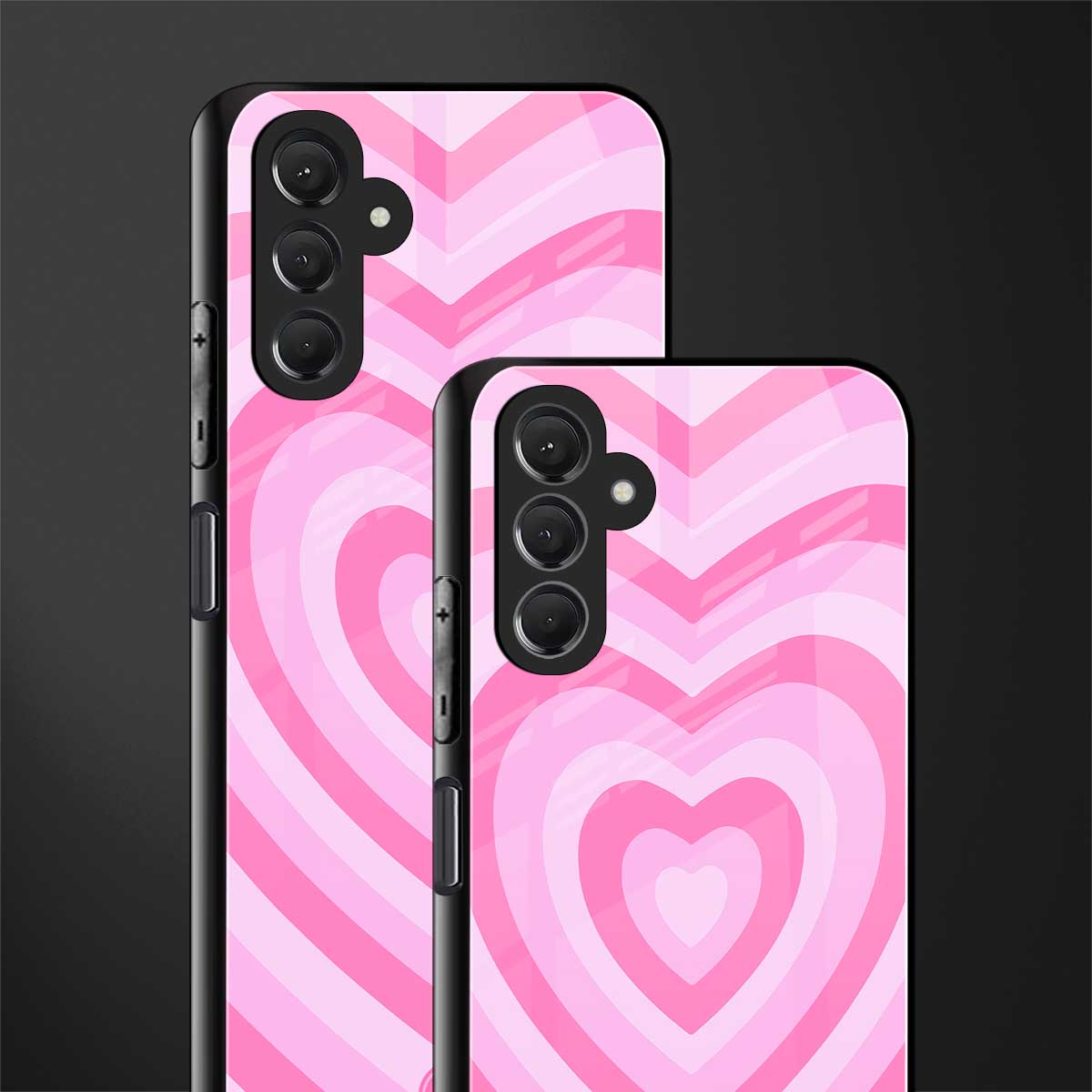 y2k pink hearts aesthetic back phone cover | glass case for samsun galaxy a24 4g