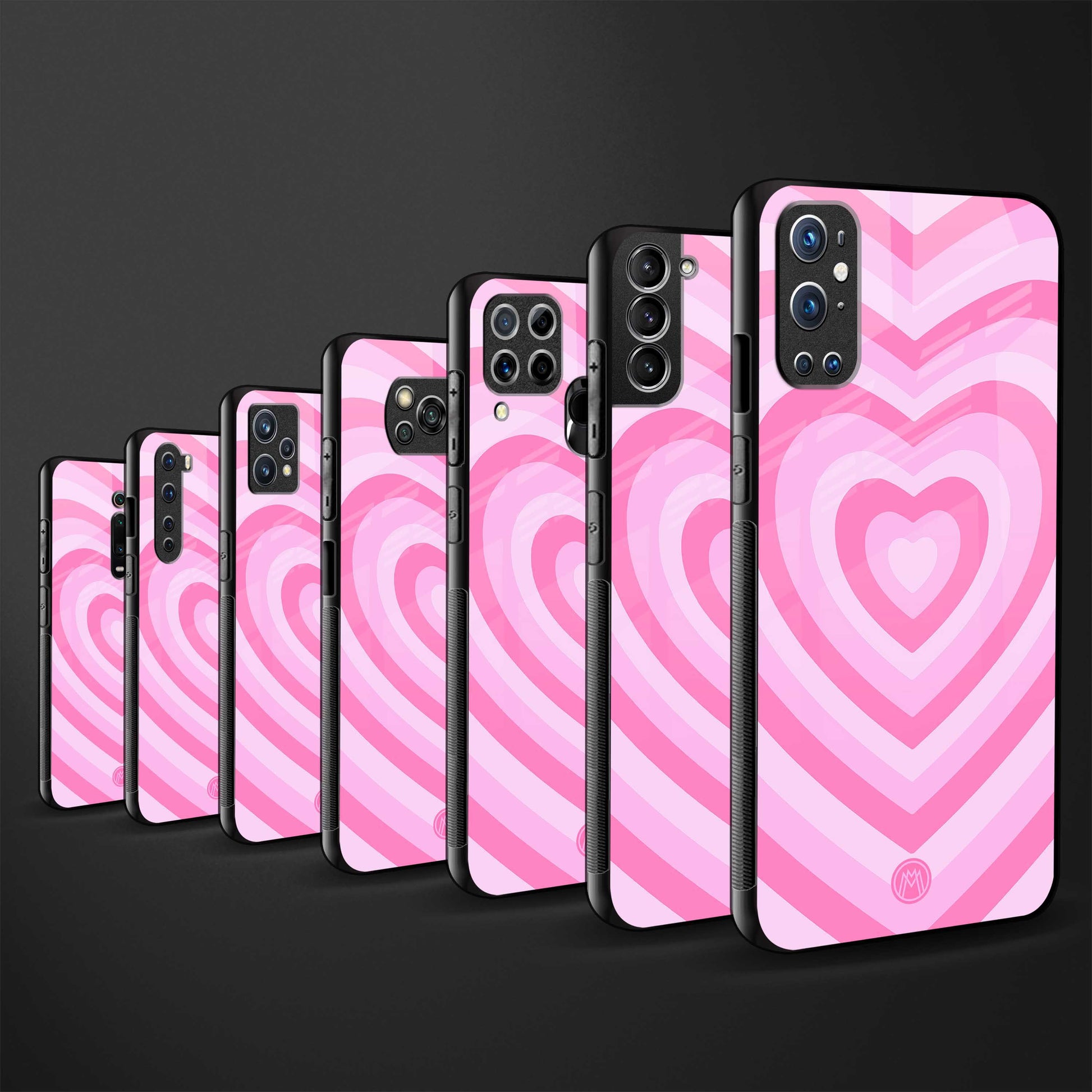 y2k pink hearts aesthetic glass case for vivo v20 image-3