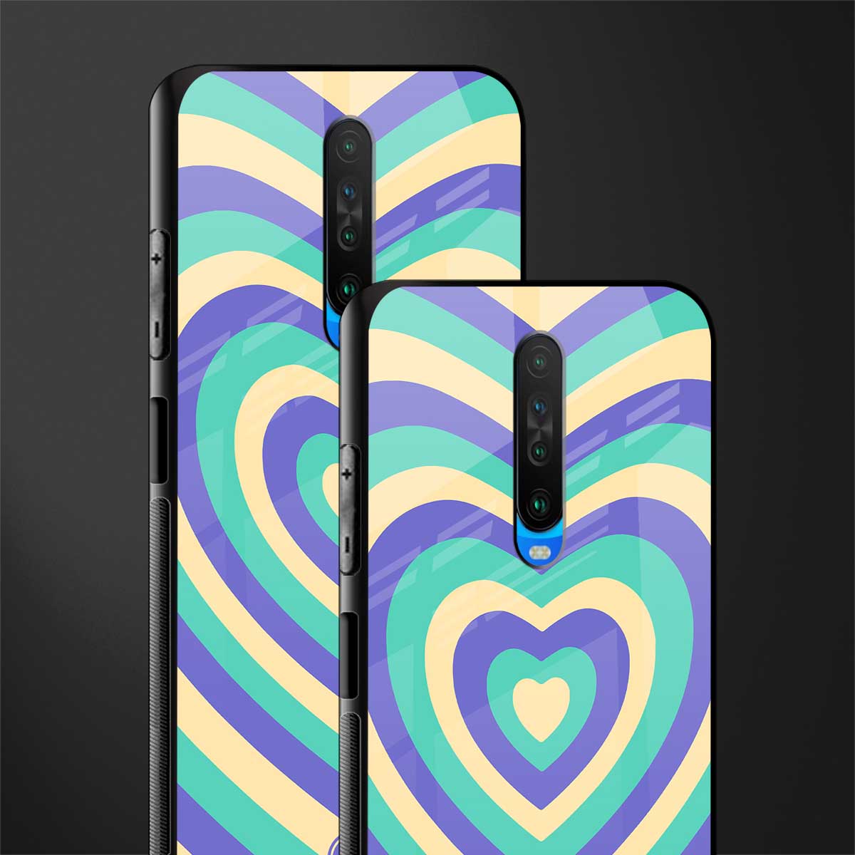 y2k purple creams heart aesthetic glass case for poco x2 image-2