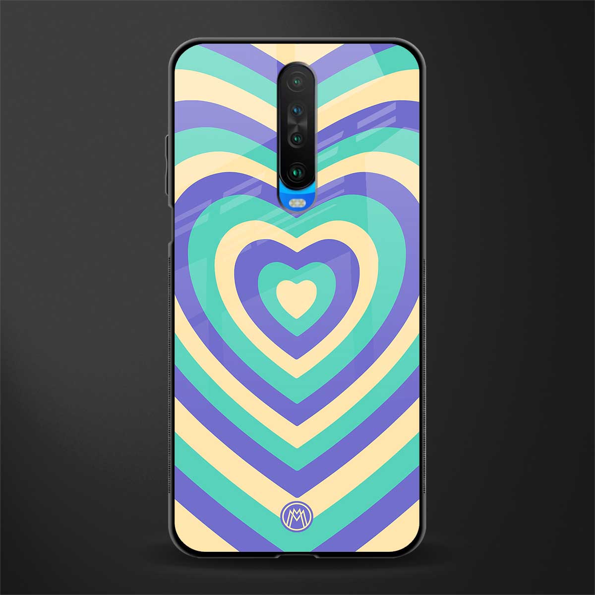 y2k purple creams heart aesthetic glass case for poco x2 image