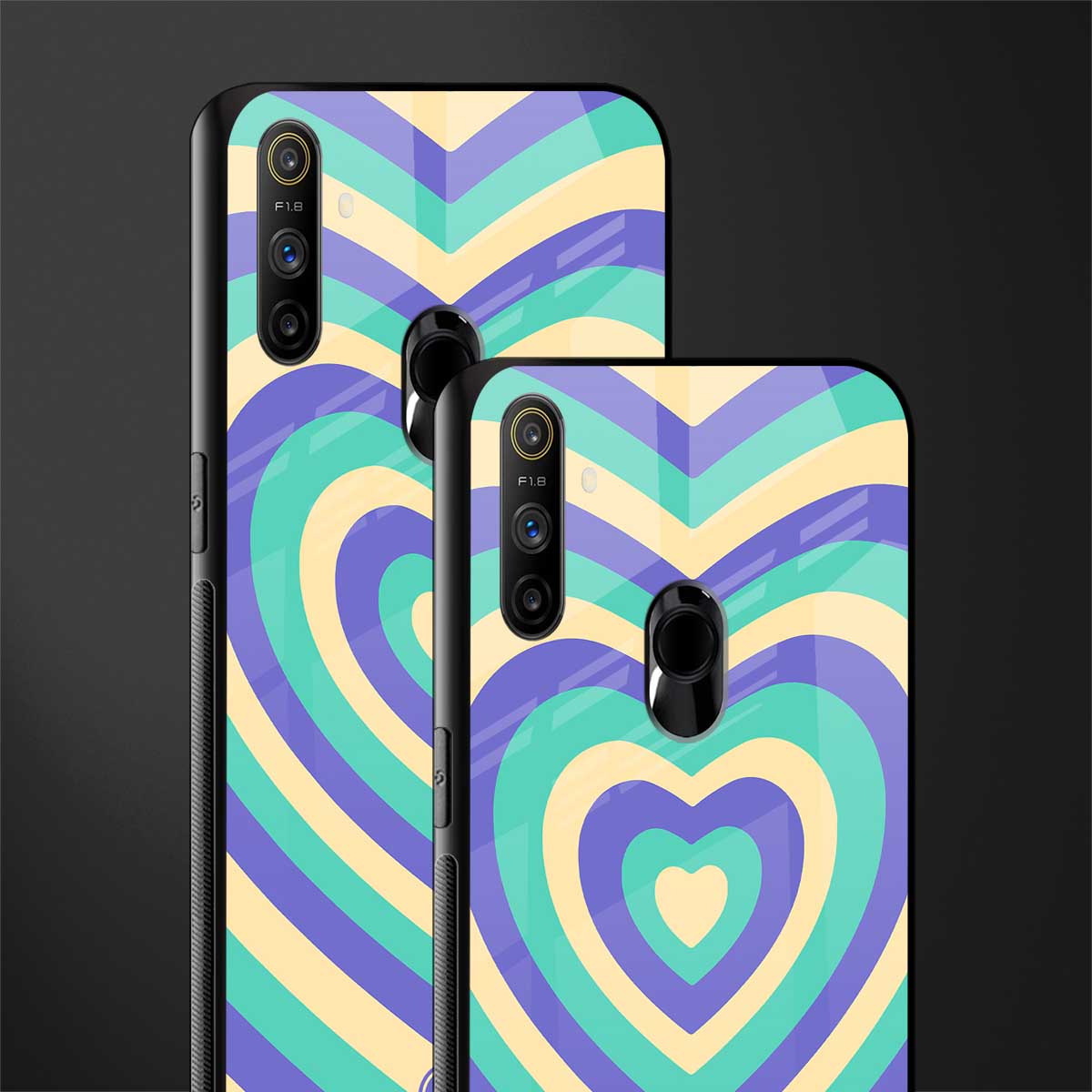 y2k purple creams heart aesthetic glass case for realme narzo 20a image-2