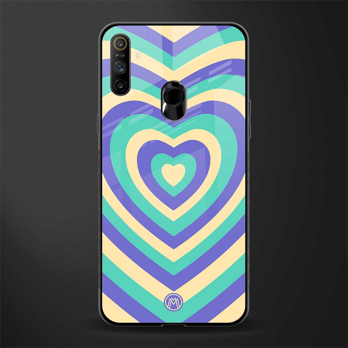 y2k purple creams heart aesthetic glass case for realme narzo 20a image