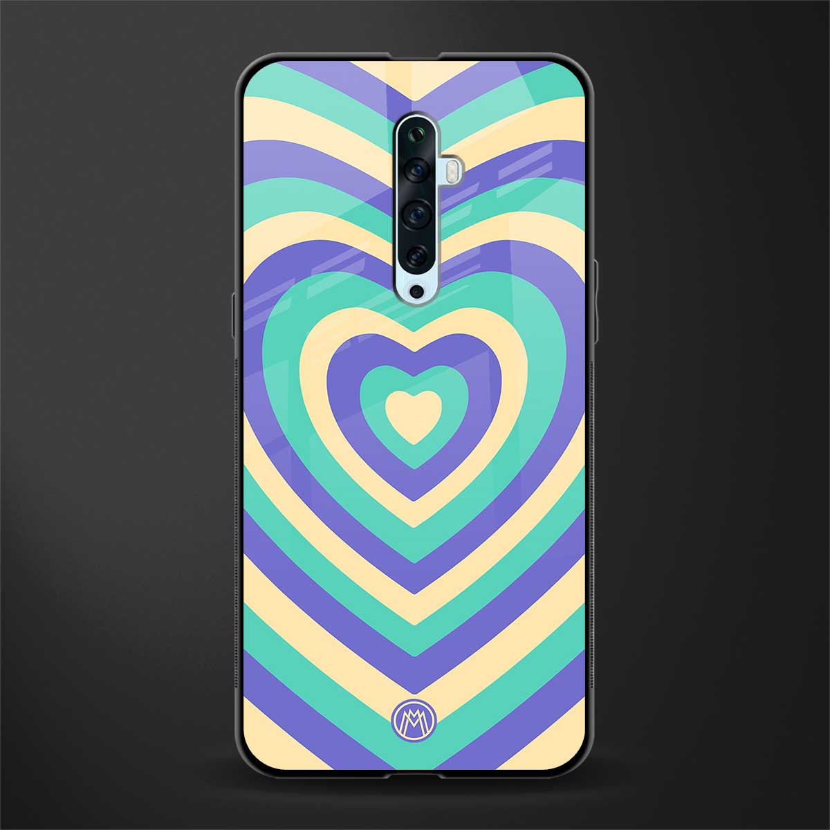 y2k purple creams heart aesthetic glass case for oppo reno 2f image