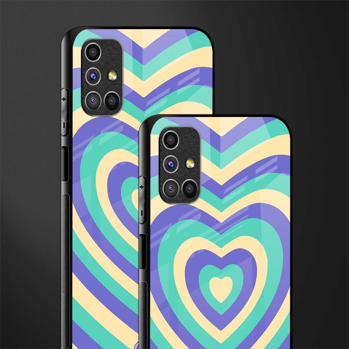 y2k purple creams heart aesthetic glass case for samsung galaxy m51 image-2