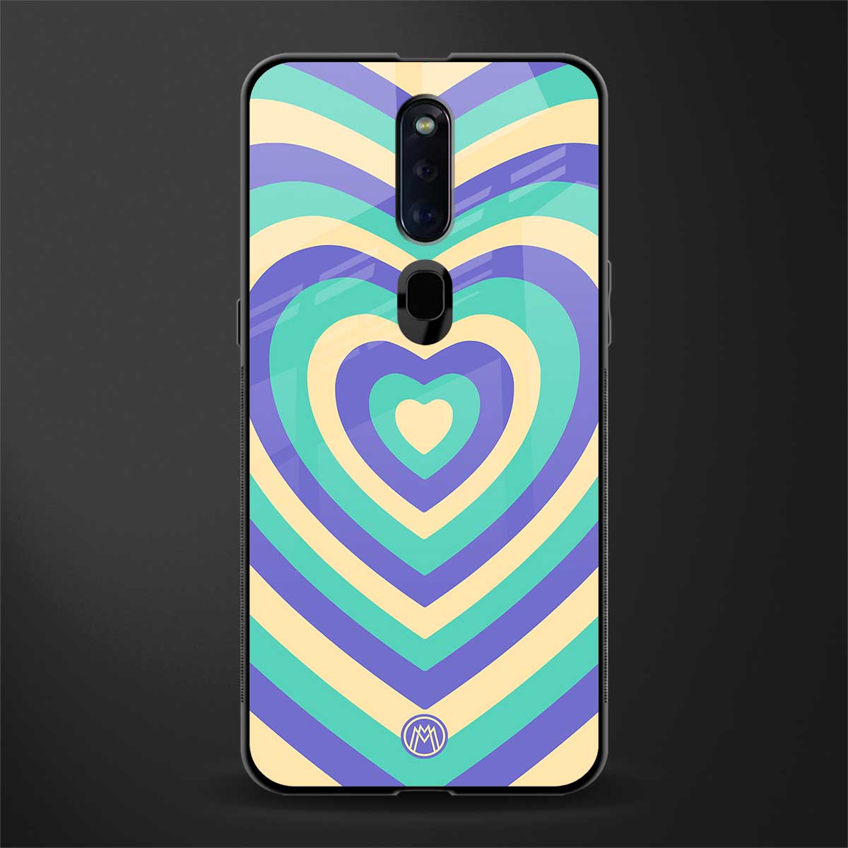 y2k purple creams heart aesthetic glass case for oppo f11 pro image