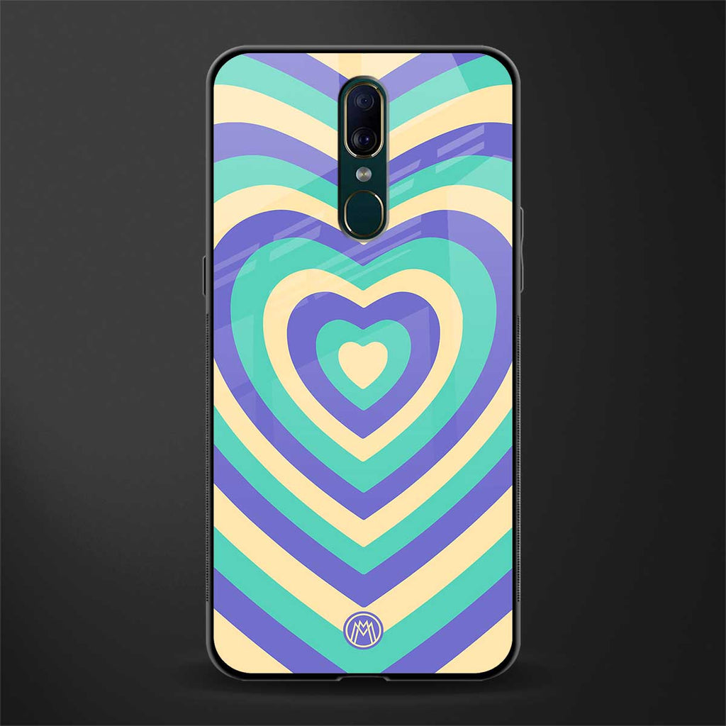 y2k purple creams heart aesthetic glass case for oppo a9 image