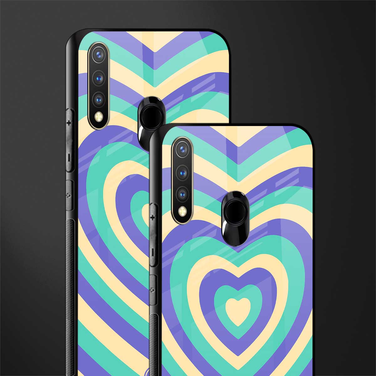 y2k purple creams heart aesthetic glass case for vivo y19 image-2