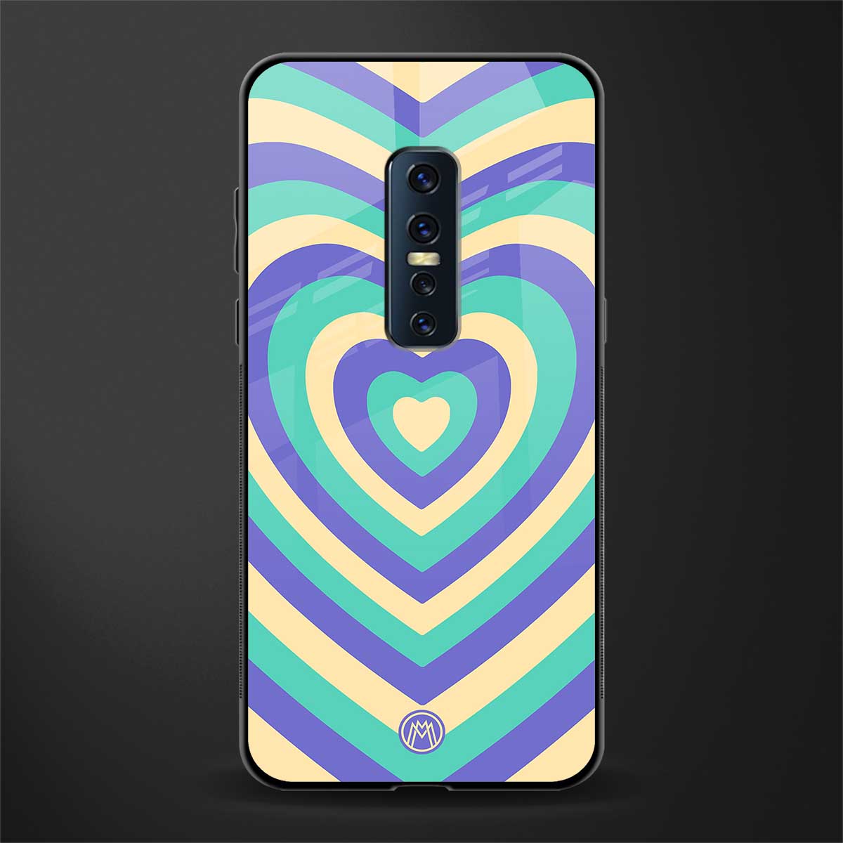 y2k purple creams heart aesthetic glass case for vivo v17 pro image
