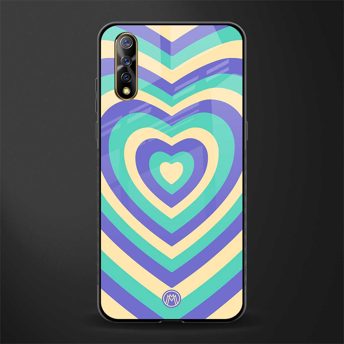y2k purple creams heart aesthetic glass case for vivo s1 image