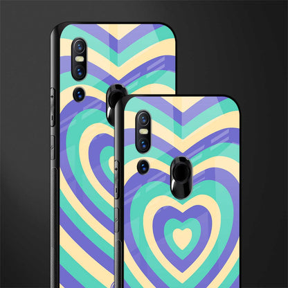 y2k purple creams heart aesthetic glass case for vivo v15 image-2