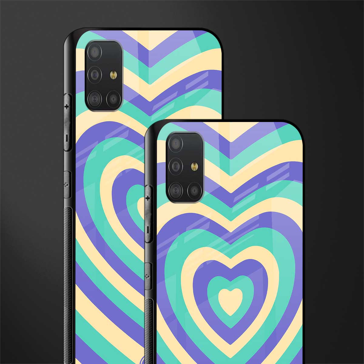 y2k purple creams heart aesthetic glass case for samsung galaxy a51 image-2