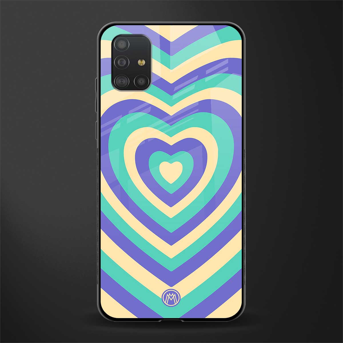 y2k purple creams heart aesthetic glass case for samsung galaxy a51 image