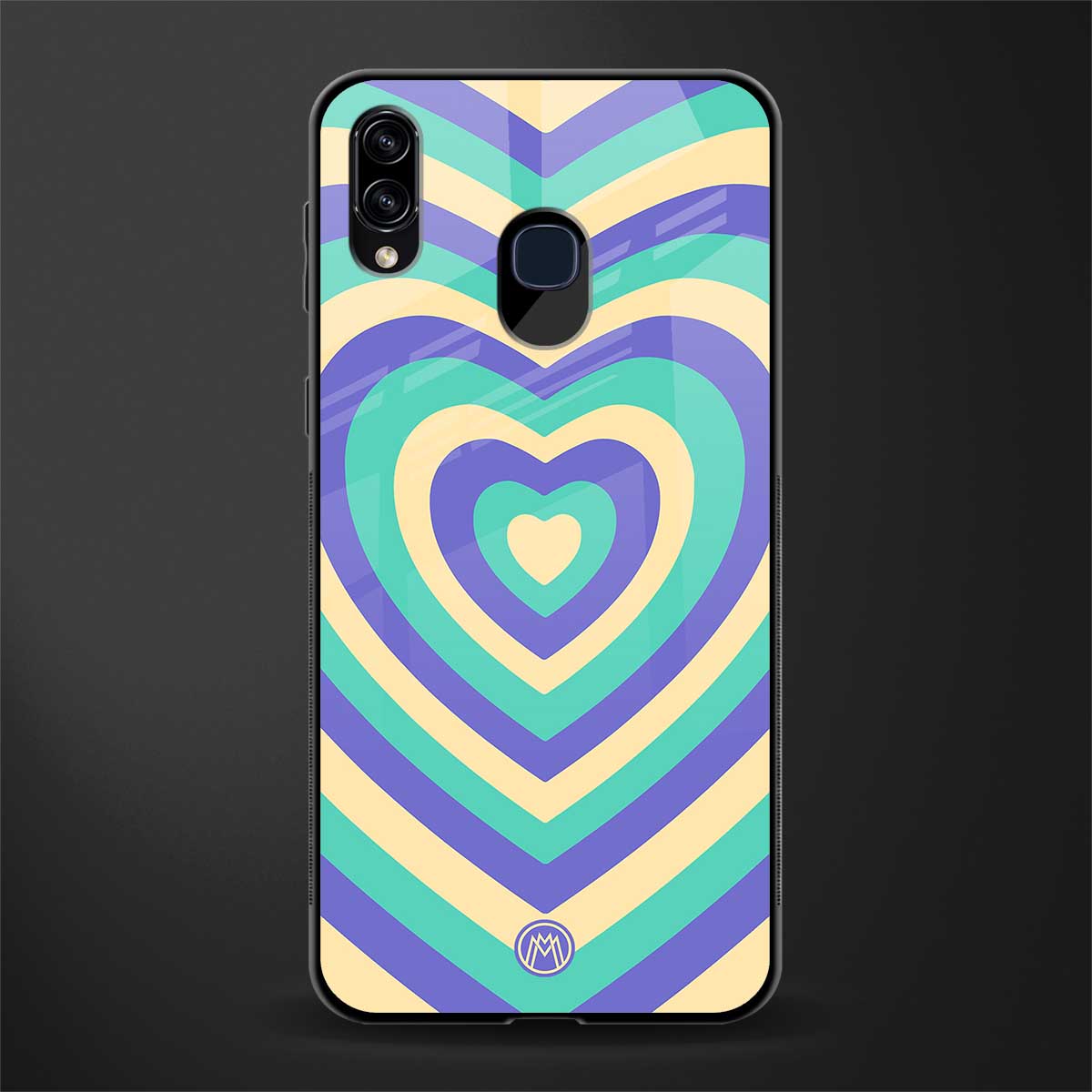 y2k purple creams heart aesthetic glass case for samsung galaxy a20 image