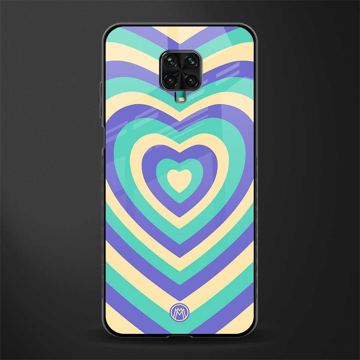 y2k purple creams heart aesthetic glass case for redmi note 9 pro image