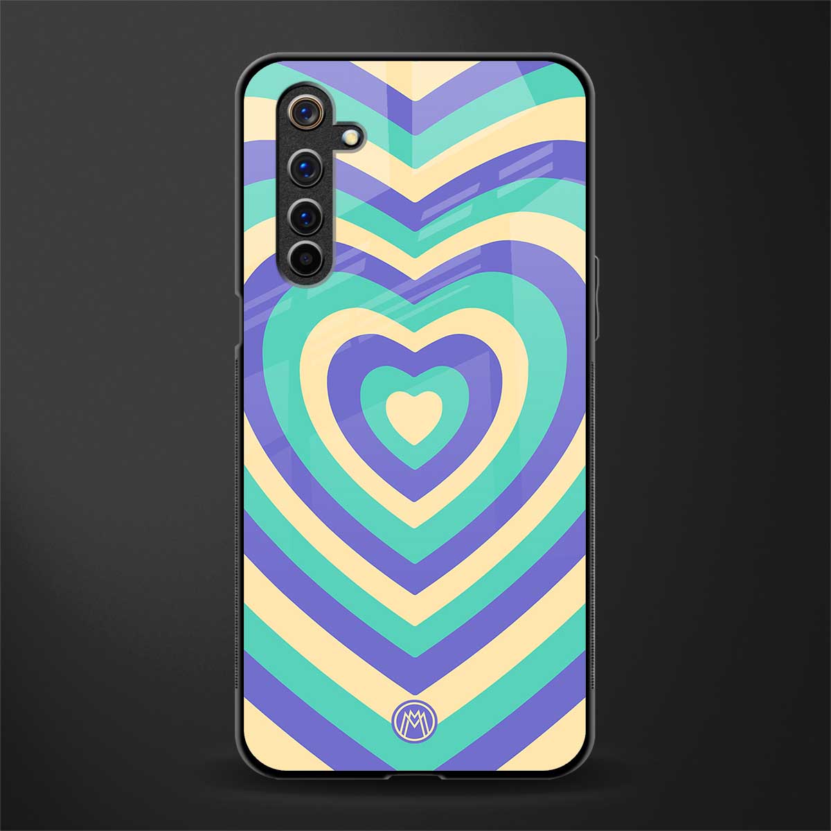 y2k purple creams heart aesthetic glass case for realme 6 pro image