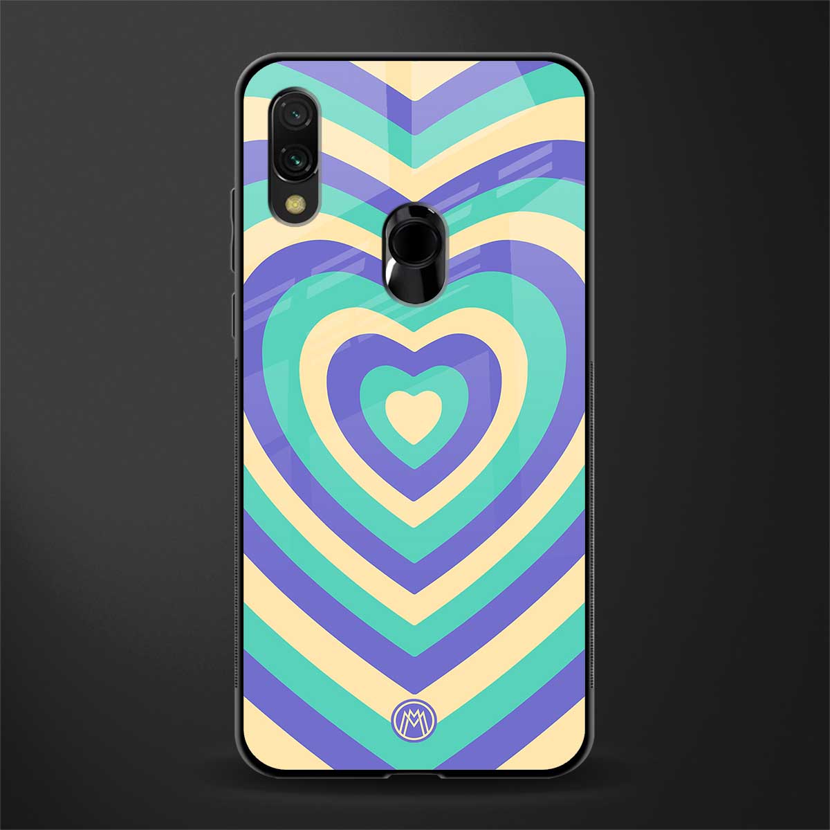 y2k purple creams heart aesthetic glass case for redmi note 7s image