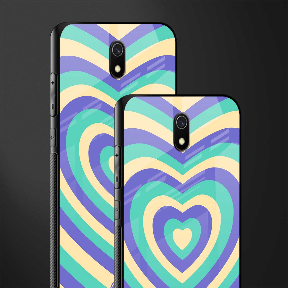 y2k purple creams heart aesthetic glass case for redmi 8a image-2