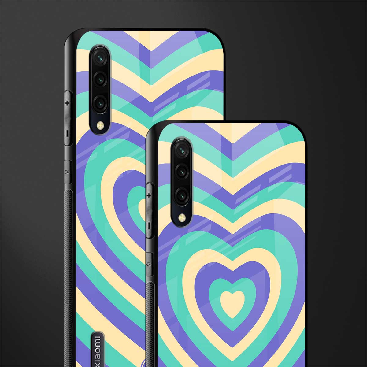 y2k purple creams heart aesthetic glass case for mi a3 redmi a3 image-2