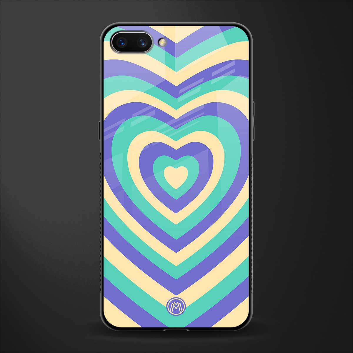 y2k purple creams heart aesthetic glass case for realme c1 image