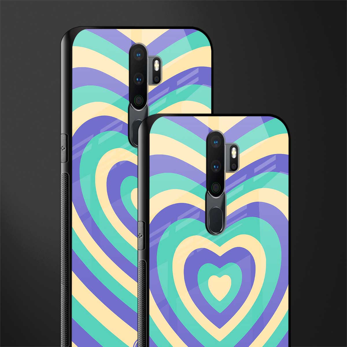 y2k purple creams heart aesthetic glass case for oppo a5 2020 image-2