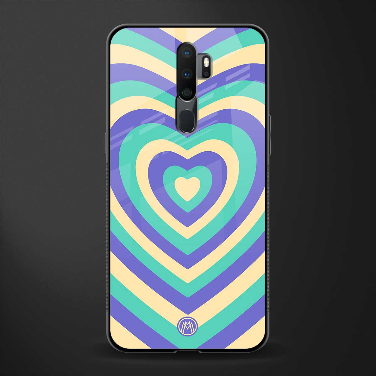 y2k purple creams heart aesthetic glass case for oppo a9 2020 image