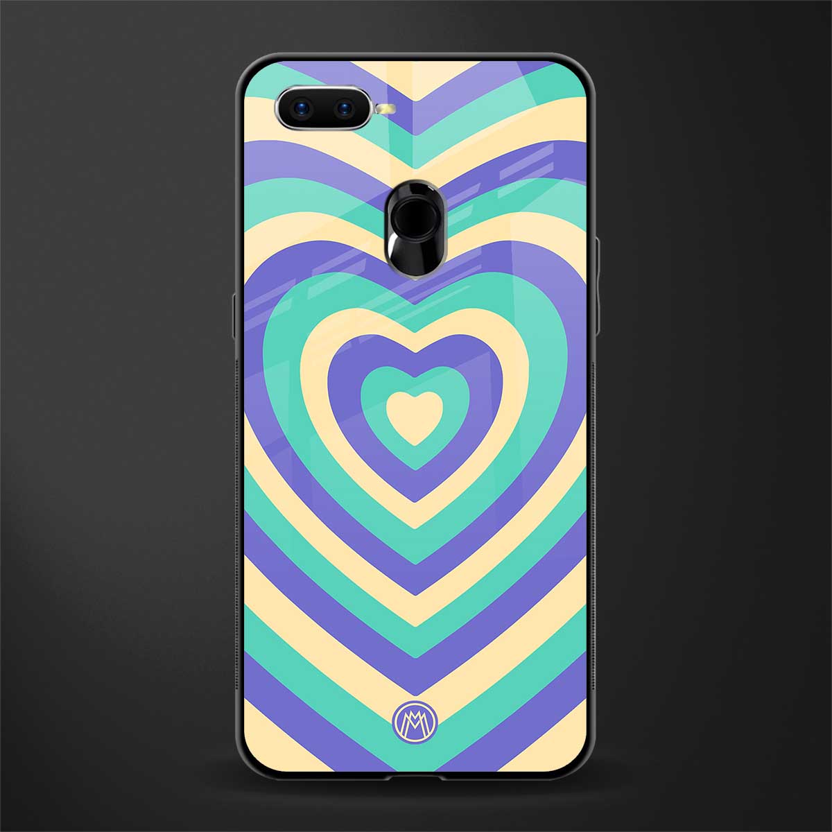 y2k purple creams heart aesthetic glass case for oppo a7 image