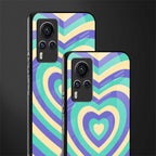 y2k purple creams heart aesthetic glass case for vivo x60 pro image-2