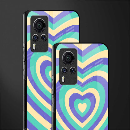 y2k purple creams heart aesthetic glass case for vivo x60 pro image-2
