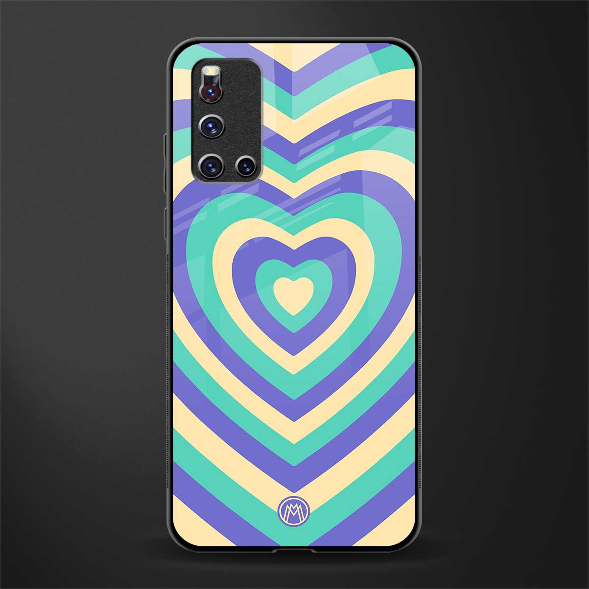 y2k purple creams heart aesthetic glass case for vivo v19 image
