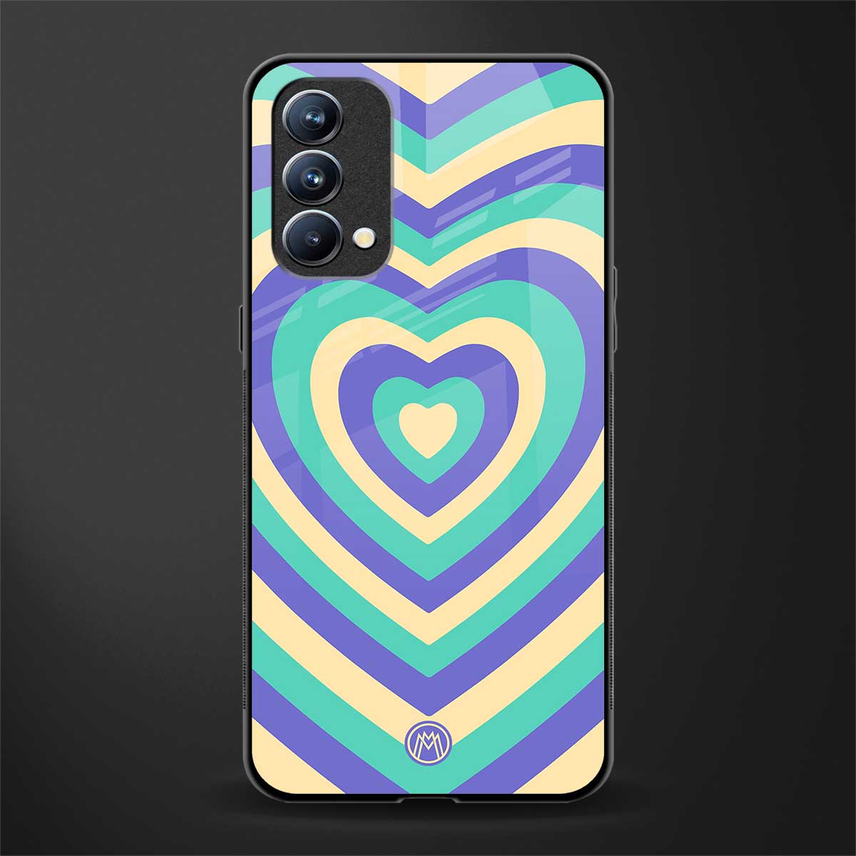 y2k purple creams heart aesthetic glass case for oppo f19 image