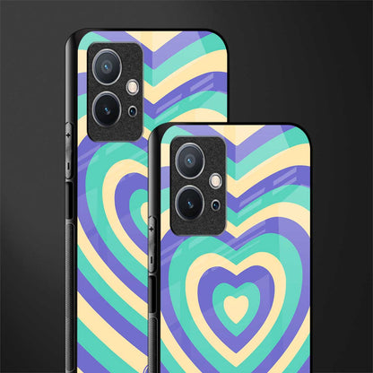 y2k purple creams heart aesthetic glass case for vivo y75 5g image-2