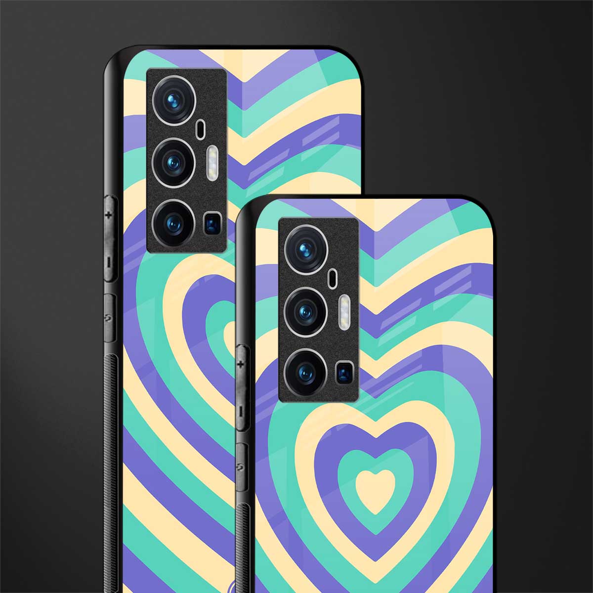 y2k purple creams heart aesthetic glass case for vivo x70 pro plus image-2